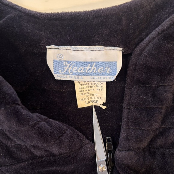 Vtg Black Velour Lounge Maxi Dress 70s Witchy Dark Romantic Made USA L Lagenlook - Picture 9 of 10